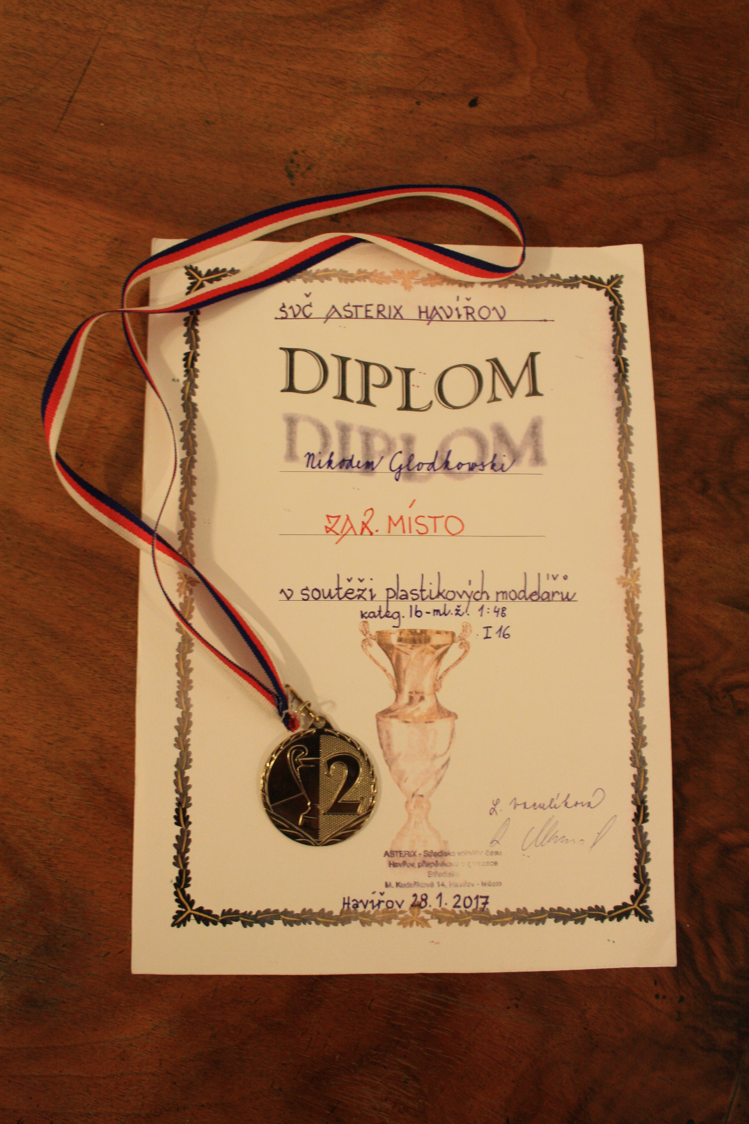 Srebrny medal i dyplom w konkursie modelarskim w Czechcach